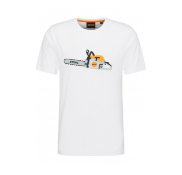 Футболка белая с рисунком пилы STIHL, размер L (04209000256)