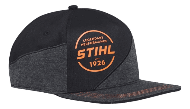 Кепка с плоским козырьком серо-черная STIHL Legendary Performance (04209400002)